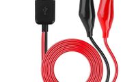 Alligator Clip to USB, Crocodile Clamps to USB Type-A Male Connector Cable Copper Test Leads for Testing Circuit Power Supply