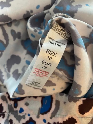 Carolyn Donnelly The Edit - Abstract Animal Print Shift Dress - Size 10- Satin Feel