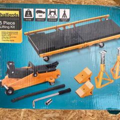 Halfords 5 Piece Lifting Kit, Trolley Jack, Axle Stand