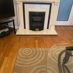 Fireplace including gas fire mantle and hearth