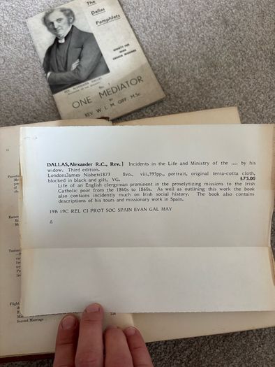 original 1873 third-edition copy of Incidents in the Life and Ministry of the Rev. Alex. R. C. Dallas, A.M