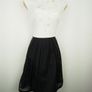 Karen Millen Black White Full Skirted Flower Applique Jacquard Dress Image 7