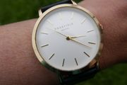 Rosefield Ams/nyc Bowery Rf106-g-02568 Black/white/rose Gold Watch
