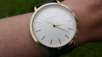 Rosefield Ams/nyc Bowery Rf106-g-02568 Black/white/rose Gold Watch