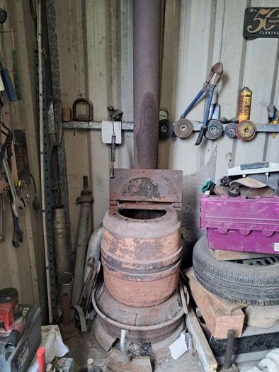 homemade stove suit shed