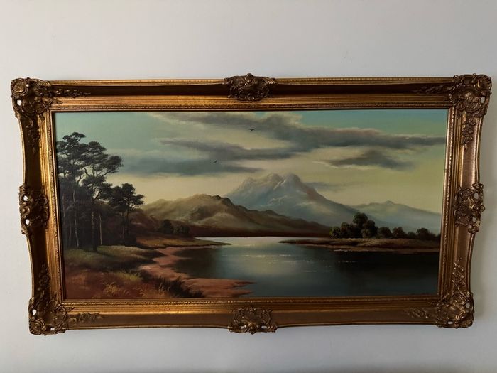 Large Original Oil Painting by Wendy Reeves (b. 1944) - Scottish Highland Landscape