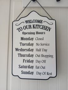 Metal kitchen signs