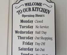 Metal kitchen signs