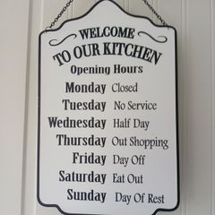 Metal kitchen signs