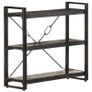 3-Tier Bookcase Black 90x30x80 cm Solid Mango Wood Image 9