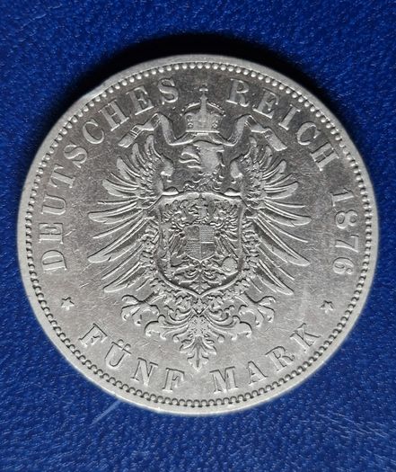 Germany A 1876 Prussia 5 Mark - William I Silver coin