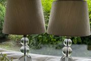 Pair of Glass Crystal-Style Table Lamps