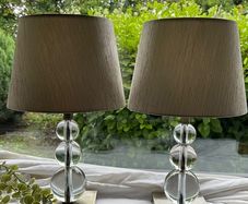 Pair of Glass Crystal-Style Table Lamps