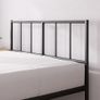 Double Bed Frame with Headboard - 4ft6 (135 x 190 cm) - 14'' Height - Metal Bed Base with Steel Slat Support - Storage Space Underneath - Modern Design - Easy Assembly - Black Image 4