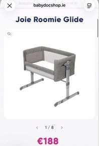 Joie Roomie Glide bedside crib for sale in Foggy Grey