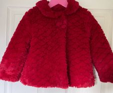 Baby Girl Birba Red Fur Coat