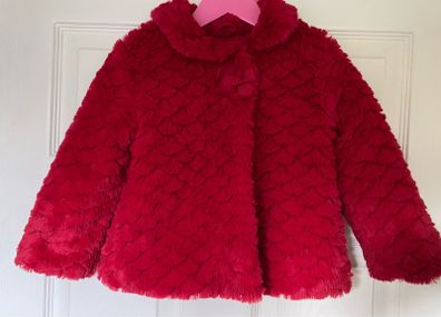 Baby Girl Birba Red Fur Coat