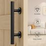 30CM Sliding Door Handle Double Sided Barn Door Handle Embedded Invisible Alloy Steel Frosted Black Image 3