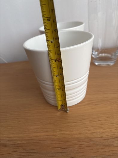 Glass Vase and 2 Small Flower Pots