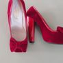 Raspberry Red Velvet Shoes SIZE 2 NEW Image 3