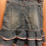 Denim Skirt, Pumpkin Patch, ruffled edge, pale pink ribbon Age 8 Image 3