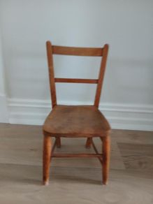 Antique Heavy Solid Wooden child's school chair
