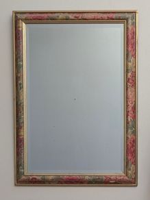 Vintage floral framed mirror