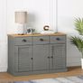 Sideboard with Drawers VIGO 113x40x75 cm Grey Solid Wood Pine Image 3
