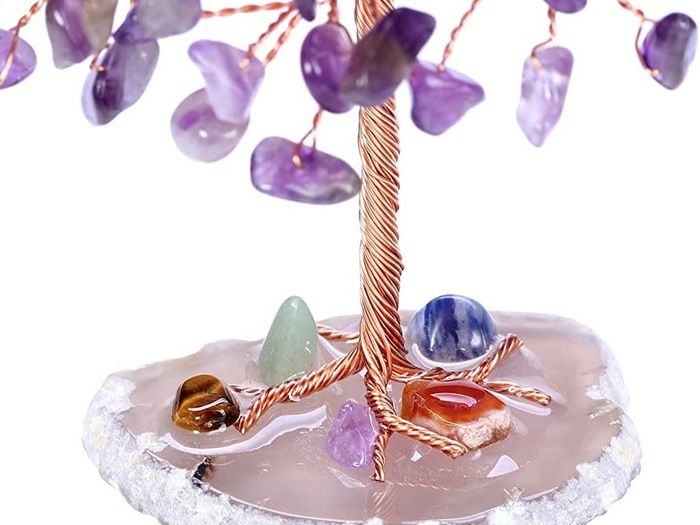 Mini Crystal Tree Healing Crystal Tumble Stone Tree of Life Feng Shui Tree Gemstones Agate Money Tree Figurines Ornament (FREE POSTAGE)