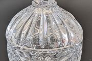Vintage Cut Glass Lidded Bonbon Trinket Candy Dish Floral 10cm