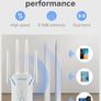 WiFi Extender Booster for Home with Built-in PA WiFi Booster 1200Mbps Wireless Internet Booster WiFi Range Extender up to 3000SQ.FT Dual Band 2.4GHz& 5GHz, with Ethernet port, UK Plug Image 3