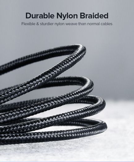 Ugreen 3M USB-C Fast Charging QC 3.0/2.0 & Data Sync Nylon Braided Cable (Brand New/Warranty)