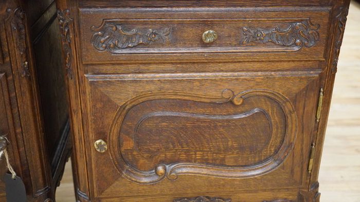 Pair of Antique French Oak Bedside Cabinets