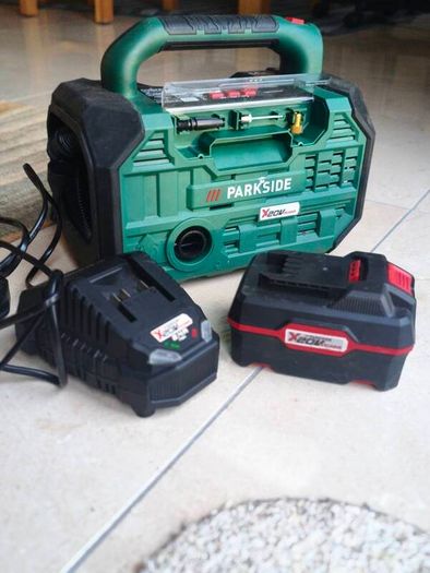 PARKSIDE X20V Cordless Compressor Inflator Set  Includes:4Ah battery Charger