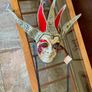 Authentic New Venetian Jester Mask In Red And Gold Italy Image 5