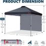 Durable Ez Pop-up Gazebo Tent with 1 Sidewall (2.5x2.5M,Black) Image 4
