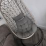 Hanging Egg Chair with Stand & Grey Cushions Image 7
