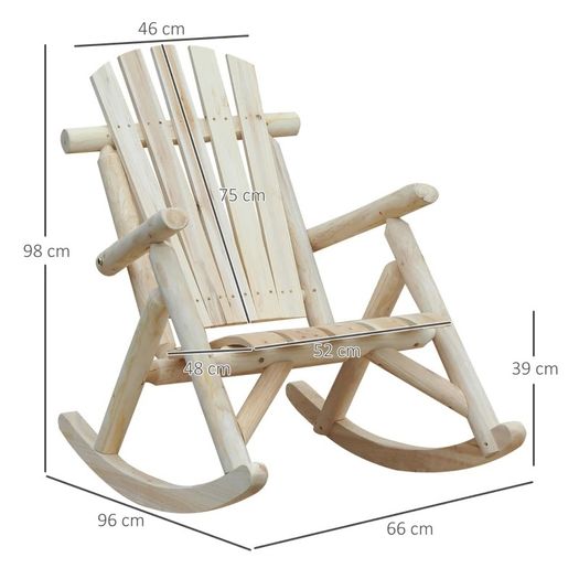 Cedar Wood Rocking Armchair, 96Lx66Wx98H cm (FREE SHIPPING)