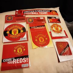 Man united car stickers etc,