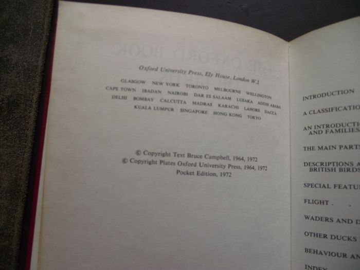 1972 "The Oxford Book of Birds"