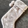 Luxury Super Soft Faux Fur Trim Christmas Stocking Silver Grey Image 9