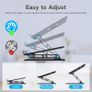 Adjustable Laptop Stand for Desk, Metal Foldable Laptop Riser, Portable Laptop Holder Desktop Book Stands, Ventilated Cooling Computer Notebook Stand Image 3