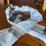 Samoon scarf in shades of light blue grey navy and white Image 3
