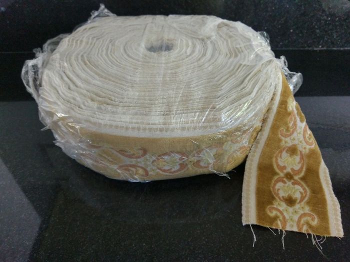 Velvet gold braid trim, new, 3.2" wide