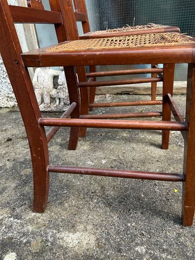 Art Deco/Nouveau Antique Caned Seat Wooden Chairs