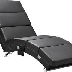 Heated Lounger with Massage Modes and Timer