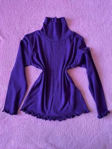 Brand new Girl's Purple Long Sleeve Ribbed Roll Neck Top