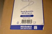 Black Plastic Reusable Soup Spoon