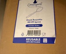 Black Plastic Reusable Soup Spoon