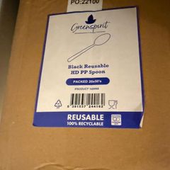 Black Plastic Reusable Soup Spoon